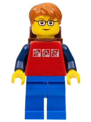 Man - Red Torso, Blue Legs, Backpack