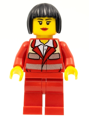 Paramedic - Red Uniform, Female, Black Bob Cut Hair