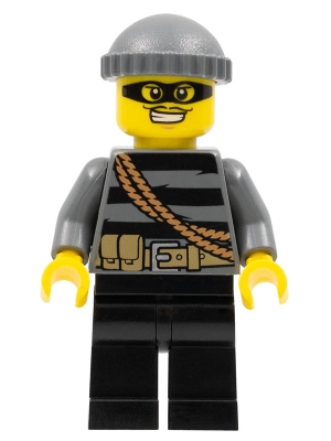 Police - City Burglar, Dark Bluish Gray Knit Cap, Mask