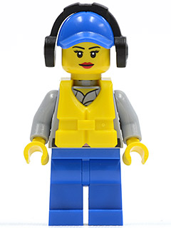 Coast Guard City - Crew Member Female, Blue Cap with Hole, Headphones