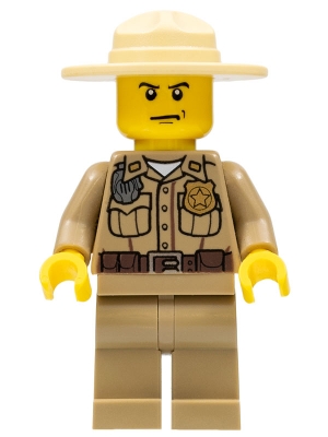 Forest Police / Ranger, Dark Tan Shirt with Radio and Badge, Dark Tan Legs, Tan Campaign Hat