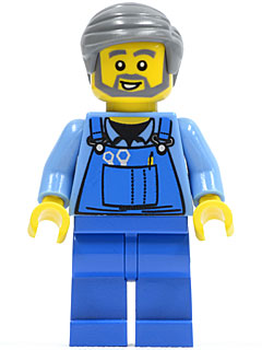 Overalls with Tools in Pocket, Dark Bluish Gray Smooth Hair