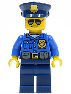 Police - City Officer, Gold Badge, Police Hat, Sunglasses