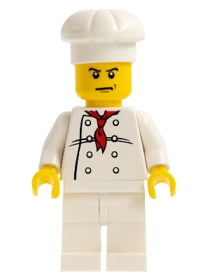 Chef - White Torso with 8 Buttons, White Legs, Angry Eyebrows