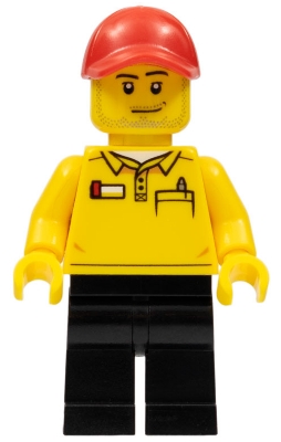 LEGO Store Driver, Black Legs, Red Cap with Hole