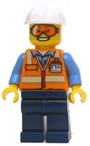 Space Engineer, Male, Orange Vest, Dark Blue Legs, White Construction Helmet, Goggles