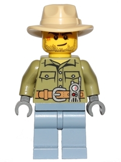 Volcano Explorer, Male, Olive Green Torso, Sand Blue Legs, Tan Hat