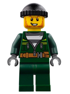 Police - City Bandit Male with Dark Green Zip Jacket, Dark Green Legs, Black Knit Cap