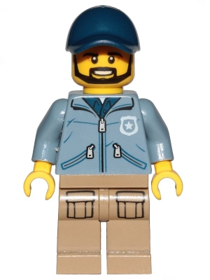 Mountain Police - Officer Male, Beard, Dark Blue Cap, Sand Blue Jacket