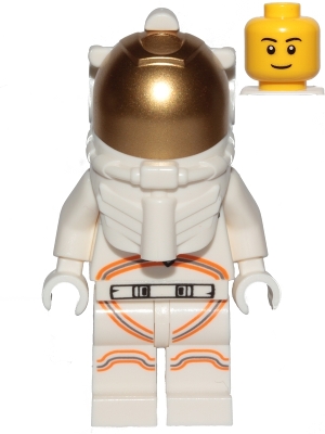 Astronaut - Male, White Spacesuit with Orange Lines, Thin Grin