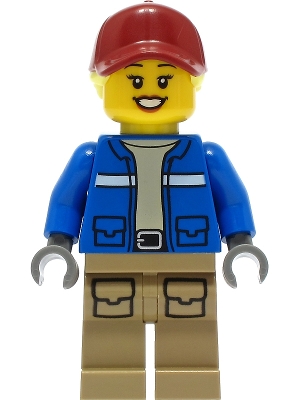 Wildlife Rescue Explorer - Female, Blue Jacket, Dark Tan Legs with Pockets, Dark Red Cap, Bright Light Yellow Hair