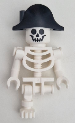 Skeleton - Standard Skull, Bent Arms Vertical Grip, Black Bicorne Hat, Single Leg