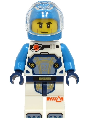 Astronaut - Male, White Spacesuit with Dark Azure Arms, Dark Azure Helmet, Trans-Clear Visor