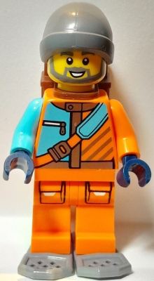 Arctic Explorer, Orange Suit, Beanie, Backpack
