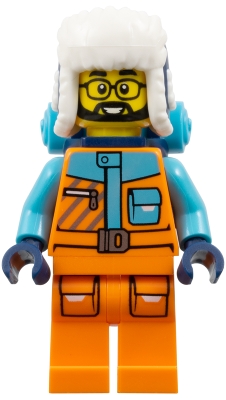 Arctic Explorer, STEVEGOESNORTH, Orange Suit, Dark Blue Hat and Backpack