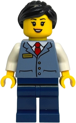 Train Conductor, Sand Blue Vest, Dark Blue Legs
