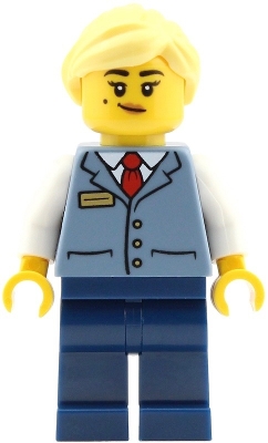 Train Conductor, Sand Blue Vest, Dark Blue Legs, Bright Light Yellow Hair