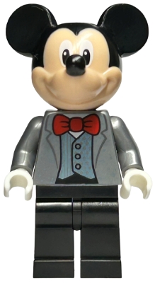 Mickey Mouse - Flat Silver Tuxedo Jacket, Red Bow Tie