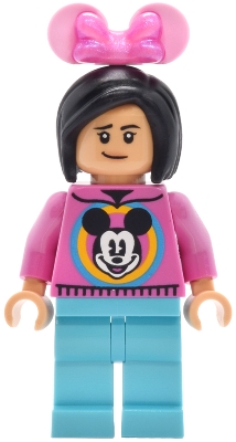 Main Street, U.S.A. Park Guest - Female, Dark Pink Mickey Mouse Sweater, Medium Azure Legs