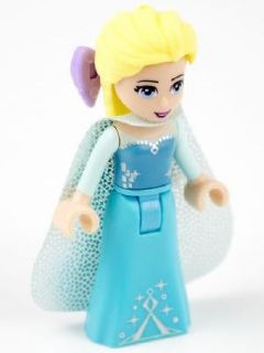 Elsa - Sparkly Light Aqua Cape, Lavender Hair Bow
