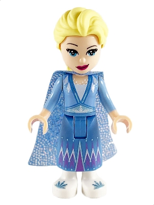 Elsa - Glitter Cape with Two Tails, Medium Blue Skirt with White Shoes