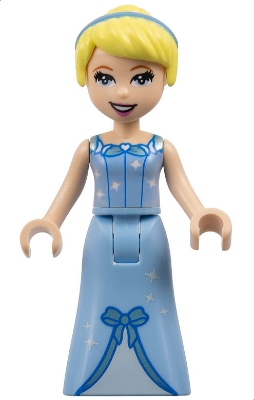 Cinderella - Bright Light Blue Dress, White Under-Dress - Thick Hinge