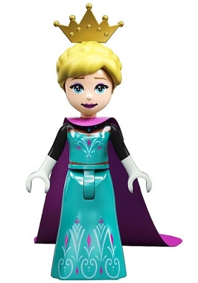 Elsa, Coronation Elsa - Dark Turquoise Dress, Black Sleeves and Magenta Cape