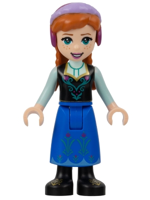Anna - Blue Skirt, Black Boots and Black Top, Light Aqua Sleeves without Cape