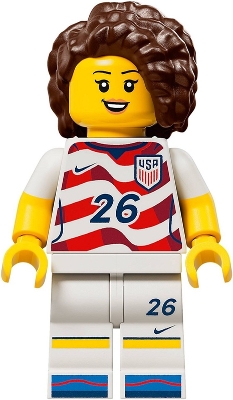 Soccer Player - Female, US Team, Stripes Jersey