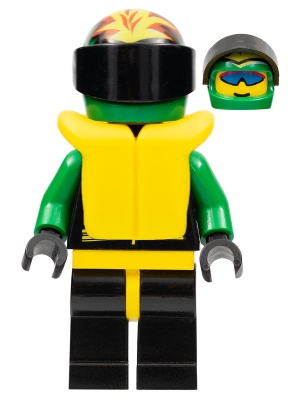 Extreme Team - Green, Black Legs with Yellow Hips, Green Flame Helmet, Life Jacket