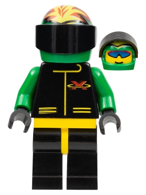 Extreme Team - Green, Black Legs with Yellow Hips, Green Flame Helmet