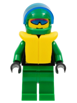Extreme Team - Green, Green Legs, Green Helmet, Life Jacket, Trans-Dark Blue Visor