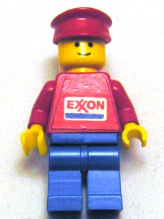 Man, Red Torso with Exxon Logo, Blue Legs, Red Hat