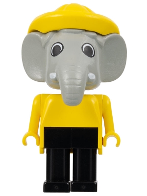 Fabuland Figure Elephant 4 with Yellow Hat and White Eyes