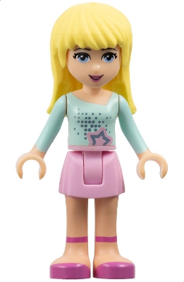 Stephanie - Light Aqua Top, Bright Pink Skirt