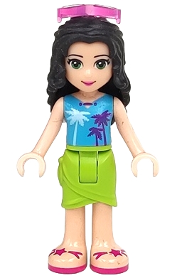 Emma - Medium Azure Top, Lime Skirt