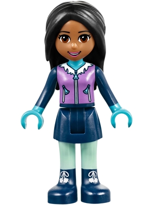 Amanda - Medium Lavender Ski Vest, Dark Blue Skirt
