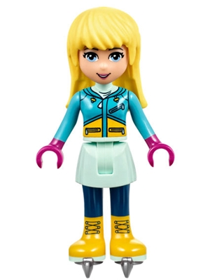 Stephanie - Medium Azure Ski Vest, Light Aqua Skirt