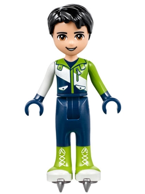 Nate - White/Lime Ski Vest, Dark Blue Trousers