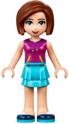 Sienna - Magenta Top, Medium Azure Skirt