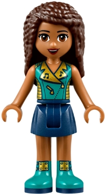 Andrea - Dark Turquoise Jacket, Dark Blue Skirt