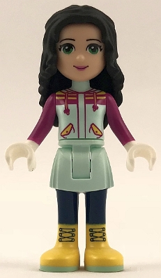Emma - Magenta Ski Hoodie, Light Aqua Skirt