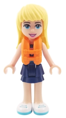 Stephanie - Azure Top, Dark Blue Skirt, Life Vest