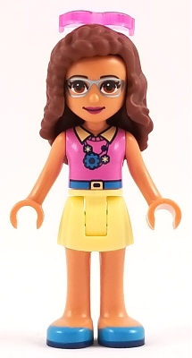 Olivia - Magenta Top, Bright Light Yellow Skirt, Sunglasses