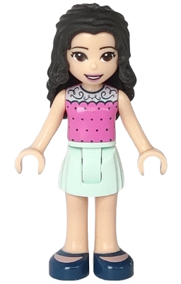 Emma - Dark Pink Top, Light Aqua Skirt