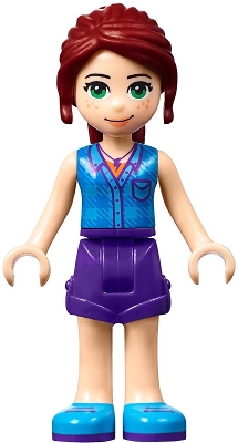 Mia - Dark Azure Plaid Top, Dark Purple Skirt