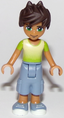 Liam - Bright Green/Yellow Shirt, Sand Blue Trousers