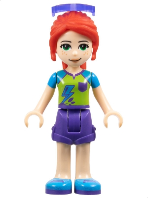 Mia - Lime/Azure Top, Dark Purple Skirt