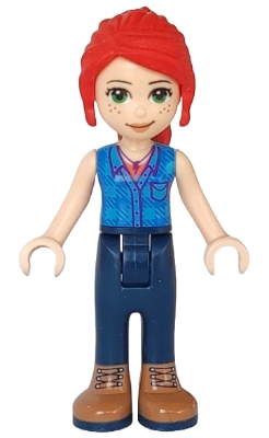 Mia - Blue Plaid Shirt, Dark Blue Trousers