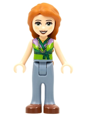 Ann - Green/Lime Vest, Sand Blue Trousers